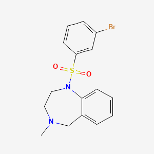 molecular formula C16H17BrN2O2S B7658402 1-(3-bromophenyl)sulfonyl-4-methyl-3,5-dihydro-2H-1,4-benzodiazepine 
