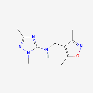 molecular formula C10H15N5O B7658408 N-[(3,5-dimethyl-1,2-oxazol-4-yl)methyl]-2,5-dimethyl-1,2,4-triazol-3-amine 