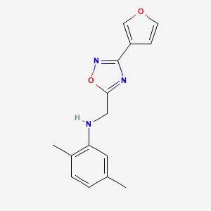 molecular formula C15H15N3O2 B7658499 N-[[3-(furan-3-yl)-1,2,4-oxadiazol-5-yl]methyl]-2,5-dimethylaniline 
