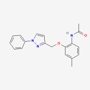 molecular formula C19H19N3O2 B7658512 N-[4-methyl-2-[(1-phenylpyrazol-3-yl)methoxy]phenyl]acetamide 