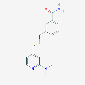 molecular formula C16H19N3OS B7658570 3-[[2-(Dimethylamino)pyridin-4-yl]methylsulfanylmethyl]benzamide 