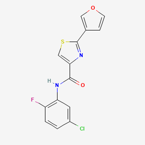 molecular formula C14H8ClFN2O2S B7658752 N-(5-chloro-2-fluorophenyl)-2-(furan-3-yl)-1,3-thiazole-4-carboxamide 