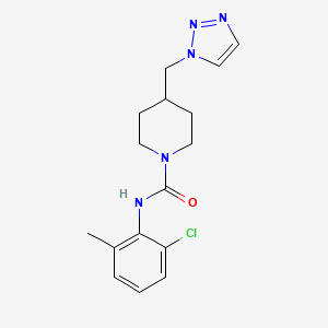 molecular formula C16H20ClN5O B7658767 N-(2-chloro-6-methylphenyl)-4-(triazol-1-ylmethyl)piperidine-1-carboxamide 