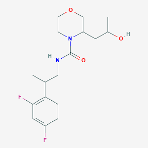 molecular formula C17H24F2N2O3 B7659039 N-[2-(2,4-difluorophenyl)propyl]-3-(2-hydroxypropyl)morpholine-4-carboxamide 