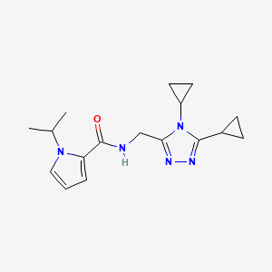 molecular formula C17H23N5O B7659268 N-[(4,5-dicyclopropyl-1,2,4-triazol-3-yl)methyl]-1-propan-2-ylpyrrole-2-carboxamide 