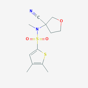molecular formula C12H16N2O3S2 B7659781 N-(3-cyanooxolan-3-yl)-N,4,5-trimethylthiophene-2-sulfonamide 