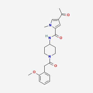 molecular formula C22H27N3O4 B7659881 4-acetyl-N-[1-[2-(2-methoxyphenyl)acetyl]piperidin-4-yl]-1-methylpyrrole-2-carboxamide 