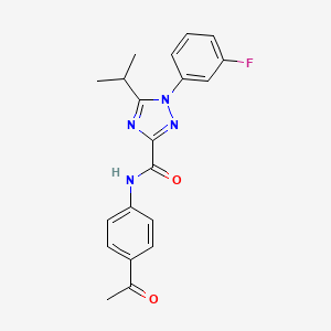 molecular formula C20H19FN4O2 B7660107 N-(4-acetylphenyl)-1-(3-fluorophenyl)-5-propan-2-yl-1,2,4-triazole-3-carboxamide 