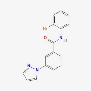 molecular formula C16H12BrN3O B7660164 N-(2-bromophenyl)-3-pyrazol-1-ylbenzamide 