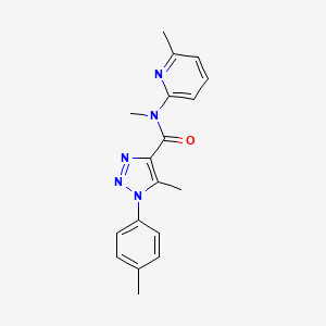 molecular formula C18H19N5O B7660168 N,5-dimethyl-1-(4-methylphenyl)-N-(6-methylpyridin-2-yl)triazole-4-carboxamide 