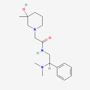molecular formula C18H29N3O2 B7660234 N-[2-(dimethylamino)-2-phenylethyl]-2-(3-hydroxy-3-methylpiperidin-1-yl)acetamide 