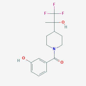 molecular formula C15H18F3NO3 B7660247 (3-Hydroxyphenyl)-[4-(1,1,1-trifluoro-2-hydroxypropan-2-yl)piperidin-1-yl]methanone 
