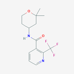 molecular formula C14H17F3N2O2 B7660353 N-(2,2-dimethyloxan-4-yl)-2-(trifluoromethyl)pyridine-3-carboxamide 