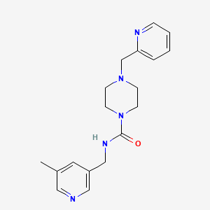 molecular formula C18H23N5O B7660478 N-[(5-methylpyridin-3-yl)methyl]-4-(pyridin-2-ylmethyl)piperazine-1-carboxamide 