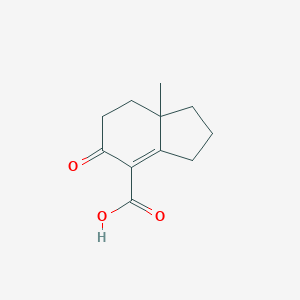 molecular formula C11H14O3 B076607 7a-methyl-5-oxo-2,3,6,7-tetrahydro-1H-indene-4-carboxylic acid CAS No. 13349-21-8