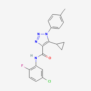 molecular formula C19H16ClFN4O B7660703 N-(5-chloro-2-fluorophenyl)-5-cyclopropyl-1-(4-methylphenyl)triazole-4-carboxamide 