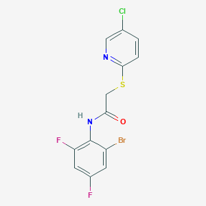 molecular formula C13H8BrClF2N2OS B7660789 N-(2-bromo-4,6-difluorophenyl)-2-(5-chloropyridin-2-yl)sulfanylacetamide 