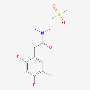 molecular formula C12H14F3NO3S B7661177 N-methyl-N-(2-methylsulfonylethyl)-2-(2,4,5-trifluorophenyl)acetamide 