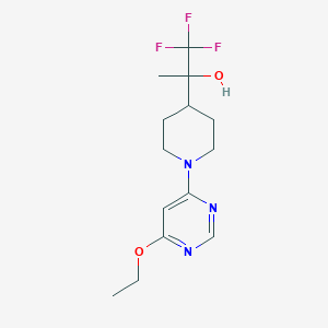 molecular formula C14H20F3N3O2 B7661319 2-[1-(6-Ethoxypyrimidin-4-yl)piperidin-4-yl]-1,1,1-trifluoropropan-2-ol 