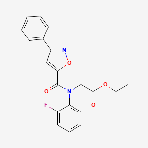 molecular formula C20H17FN2O4 B7661581 ethyl 2-(2-fluoro-N-(3-phenyl-1,2-oxazole-5-carbonyl)anilino)acetate 