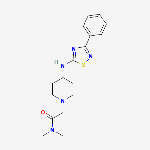 molecular formula C17H23N5OS B7662022 N,N-dimethyl-2-[4-[(3-phenyl-1,2,4-thiadiazol-5-yl)amino]piperidin-1-yl]acetamide 