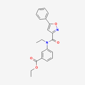 molecular formula C21H20N2O4 B7662095 Ethyl 3-[ethyl-(5-phenyl-1,2-oxazole-3-carbonyl)amino]benzoate 