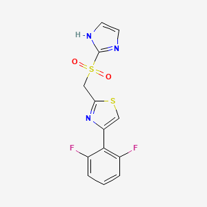 molecular formula C13H9F2N3O2S2 B7662213 4-(2,6-difluorophenyl)-2-(1H-imidazol-2-ylsulfonylmethyl)-1,3-thiazole 
