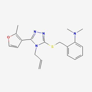 molecular formula C19H22N4OS B7662227 N,N-dimethyl-2-[[5-(2-methylfuran-3-yl)-4-prop-2-enyl-1,2,4-triazol-3-yl]sulfanylmethyl]aniline 