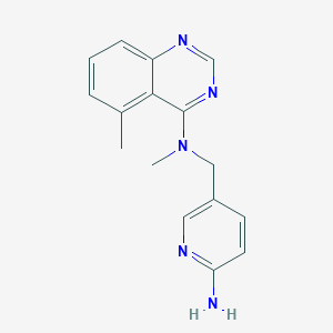 molecular formula C16H17N5 B7662234 N-[(6-aminopyridin-3-yl)methyl]-N,5-dimethylquinazolin-4-amine 