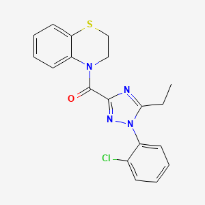 molecular formula C19H17ClN4OS B7662410 [1-(2-Chlorophenyl)-5-ethyl-1,2,4-triazol-3-yl]-(2,3-dihydro-1,4-benzothiazin-4-yl)methanone 