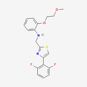 molecular formula C19H18F2N2O2S B7662419 N-[[4-(2,6-difluorophenyl)-1,3-thiazol-2-yl]methyl]-2-(2-methoxyethoxy)aniline 