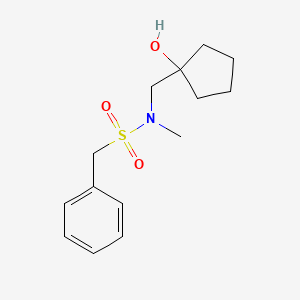 molecular formula C14H21NO3S B7662421 N-[(1-hydroxycyclopentyl)methyl]-N-methyl-1-phenylmethanesulfonamide 