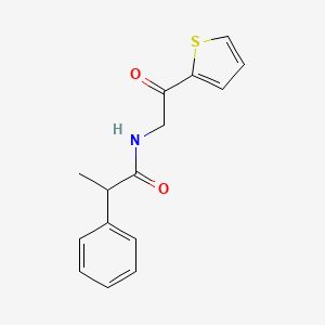molecular formula C15H15NO2S B7662530 N-(2-oxo-2-thiophen-2-ylethyl)-2-phenylpropanamide 