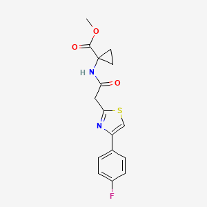 molecular formula C16H15FN2O3S B7662572 Methyl 1-[[2-[4-(4-fluorophenyl)-1,3-thiazol-2-yl]acetyl]amino]cyclopropane-1-carboxylate 