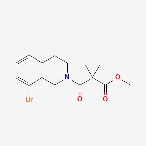 molecular formula C15H16BrNO3 B7662623 methyl 1-(8-bromo-3,4-dihydro-1H-isoquinoline-2-carbonyl)cyclopropane-1-carboxylate 