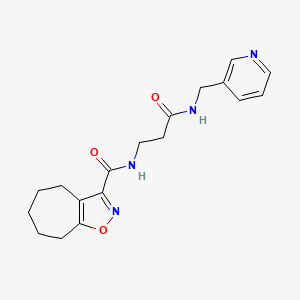 molecular formula C18H22N4O3 B7662634 N-[3-oxo-3-(pyridin-3-ylmethylamino)propyl]-5,6,7,8-tetrahydro-4H-cyclohepta[d][1,2]oxazole-3-carboxamide 