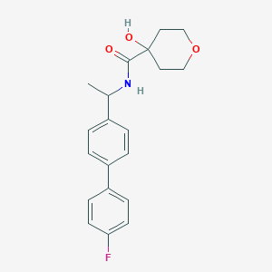 molecular formula C20H22FNO3 B7662649 N-[1-[4-(4-fluorophenyl)phenyl]ethyl]-4-hydroxyoxane-4-carboxamide 