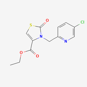 molecular formula C12H11ClN2O3S B7662668 Ethyl 3-[(5-chloropyridin-2-yl)methyl]-2-oxo-1,3-thiazole-4-carboxylate 