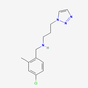 molecular formula C13H17ClN4 B7662748 N-[(4-chloro-2-methylphenyl)methyl]-3-(triazol-1-yl)propan-1-amine 