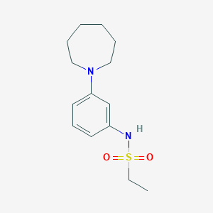 molecular formula C14H22N2O2S B7662787 N-[3-(azepan-1-yl)phenyl]ethanesulfonamide 