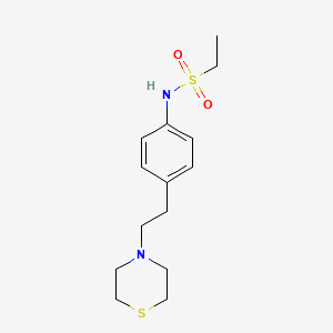 molecular formula C14H22N2O2S2 B7662789 N-[4-(2-thiomorpholin-4-ylethyl)phenyl]ethanesulfonamide 