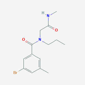molecular formula C14H19BrN2O2 B7662813 3-bromo-5-methyl-N-[2-(methylamino)-2-oxoethyl]-N-propylbenzamide 