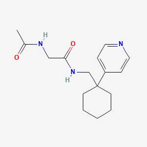 molecular formula C16H23N3O2 B7662825 2-acetamido-N-[(1-pyridin-4-ylcyclohexyl)methyl]acetamide 