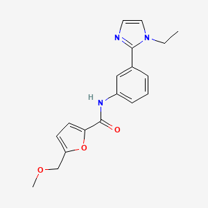 molecular formula C18H19N3O3 B7662862 N-[3-(1-ethylimidazol-2-yl)phenyl]-5-(methoxymethyl)furan-2-carboxamide 