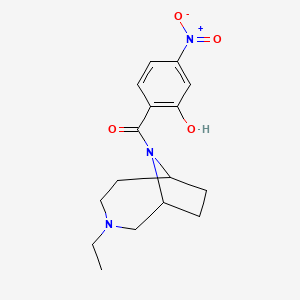 molecular formula C16H21N3O4 B7662897 (3-Ethyl-3,9-diazabicyclo[4.2.1]nonan-9-yl)-(2-hydroxy-4-nitrophenyl)methanone 