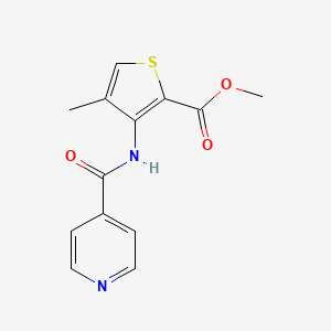 molecular formula C13H12N2O3S B7662979 Methyl 4-methyl-3-(pyridine-4-carbonylamino)thiophene-2-carboxylate 