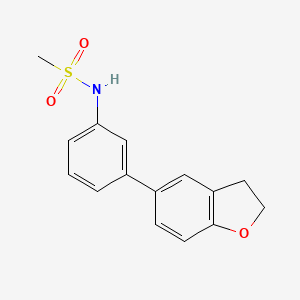 molecular formula C15H15NO3S B7663011 N-[3-(2,3-dihydro-1-benzofuran-5-yl)phenyl]methanesulfonamide 
