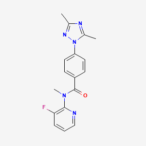 molecular formula C17H16FN5O B7663035 4-(3,5-dimethyl-1,2,4-triazol-1-yl)-N-(3-fluoropyridin-2-yl)-N-methylbenzamide 