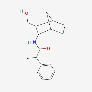 molecular formula C17H23NO2 B7663075 N-[3-(hydroxymethyl)-2-bicyclo[2.2.1]heptanyl]-2-phenylpropanamide 
