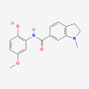molecular formula C17H18N2O3 B7663095 N-(2-hydroxy-5-methoxyphenyl)-1-methyl-2,3-dihydroindole-6-carboxamide 